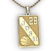 Personalized Basketball Pendant w  Cut out Name   Number