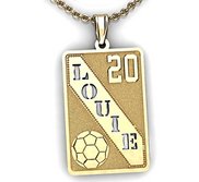 Personalized Soccer Pendant w  Cut out Name   Number