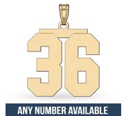  NEW  High Polished Jersey Number Charm or  Pendant with 2 Digits