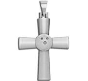 Sterling Silver High Polished Bowling Cross w  Number