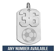 Soccer Dog Tag with Number Pendant Swivel