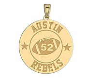 Personalized Football Team   Number Round Disc Pendant or Charm