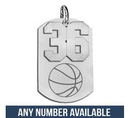 Basketball Dog Tag with Number Pendant Swivel