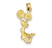 High Polished Jumping 3 D Cheerleader Charm or  Pendant