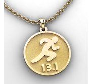 Running or Jogging silhouette Pendant with Name