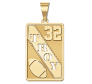 Personalized Football Pendant w  Cut out Name   Number