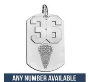 Lacrosse Dog Tag with Number Pendant Swivel