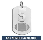 Football Dog Tag with Number Pendant Swivel