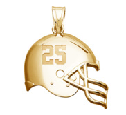 Personalized 3D Football Helmet with Number Charm or Pendant