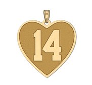 Heart Shaped Number Charm or Pendant