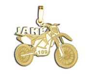 Custom Motorcross Bike Charm or  Pendant w  Name   Number