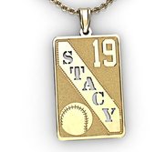 Personalized Softball Pendant w  Cut out Name   Number