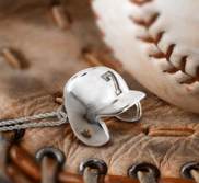 Personalized 3D Baseball Helmet Pendant with 18  Chain