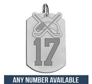 Hockey Dog Tag with Number and Swivel Pendant