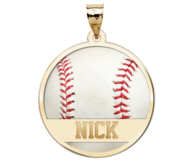 Color Enameled Baseball Pendant with Name