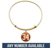 Expandable Bracelet w  Round Basketball Sports Number Charm