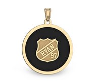 Color Enameled  Hockey Pendant with Name   Number