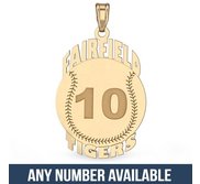 Custom Team Baseball Charm with Number