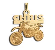 Custom Motorcross Bike Charm or Pendant w  Name   Number