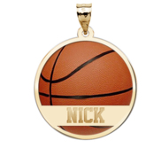 Color Enameled  Basketball Pendant with Name