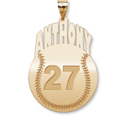 Custom Baseball Charm or  Pendant w  Name   Number