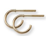 14K Yellow Gold Children s  Safety Back Hoop  Earrings