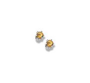 14K  White Gold Child s Genuine Citrine Birthstone Stud Earrings