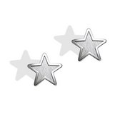 14K  White Gold Children s  Star  Safety Back Earrings