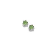 14K  White Gold Child s Genuine Emerald Birthstone Stud Earrings