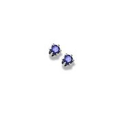 14K  White Gold Child s Genuine Sapphire Birthstone Stud Earrings