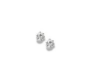 14K  White Gold Child s Genuine White Topaz Birthstone Stud Earrings