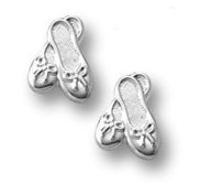 Sterling Silver Children s  Ballet Slippers  Post Earrings