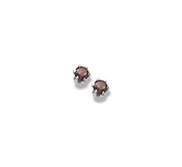 14K  White Gold Child s Genuine Garnet Birthstone Stud Earrings