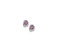 14K  White Gold Child s Genuine Rhodolite Birthstone Stud Earrings