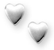 Sterling Silver Children s  Plain Heart   Post Earrings