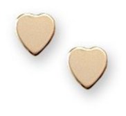 14K Yellow Gold Children s  Plain Heart  Earrings