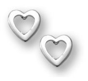 Sterling Silver Children s  Open Heart  Post Earrings