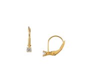 14K Yellow Gold Children s LeverBack Imitation BirthStone Earring