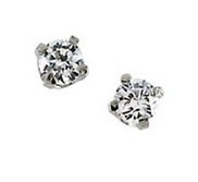 14K Yellow or White Gold Children s Cubic Zirconia Earrings