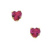 14K Yellow Gold Children s Imitation Ruby Earring