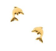 14K Yellow or White Gold Children s Dolphin Earring