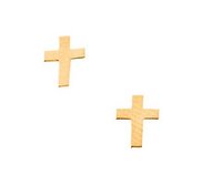 14K Yellow Gold Children s Cross Earring