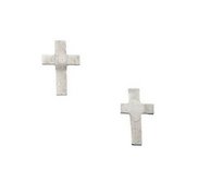 14K White Children s Cross Earring