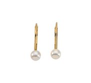 14K Yellow Gold Children s LeverBack Earring W Pearl