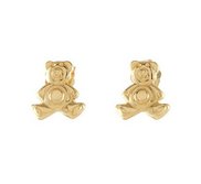 14K Yellow Gold Children s Teddy Bear Earring