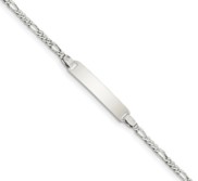 Sterling Silver Figaro Chain Children s ID Bracelet