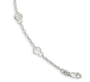 Sterling Silver Childrens Heart Link Bracelet