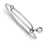 Sterling Silver Children s Ball Charm Expandable Bangle Bracelet