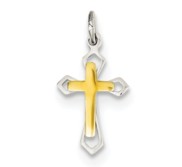 Sterling Silver Two Tone Children s Cross Pendant