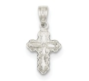 Sterling Silver Diamond Cut Children s Cross Pendant